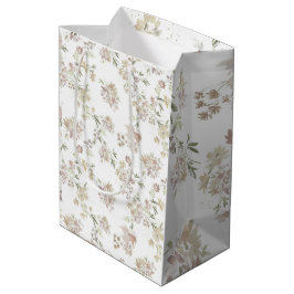 Pastell-Aquarell-Blumen-Verpackungspapier von 3 Mittlere Geschenktüte