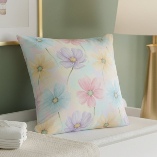 Pastell-Aquarell-Blüte Kissen (Von Creator hochgeladen)