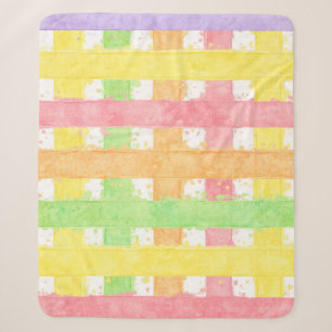 Pastell-Aquarell-Gewebe-Streifenmuster Sherpadecke