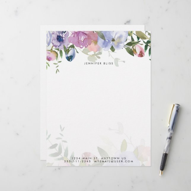 Pastell Aquarell personalisiert (Vorderseite/Rückseite Beispiel)