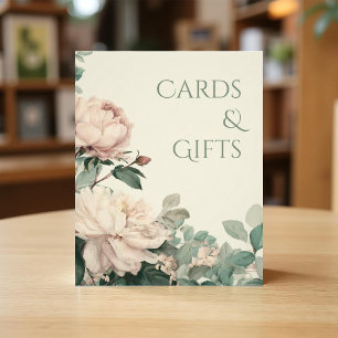 Pastell-Aquarell-Rosen-Pfingstrosen-Hochzeitskarte Fotodruck