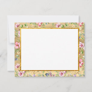 Pastell-Aquarell-Wildblumen-Schreibwaren mit Gold Mitteilungskarte
