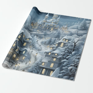 Pastell-Aquarell-Winterwaldmuster Geschenkpapier