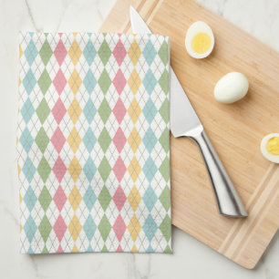 Pastell-Argyle-Muster Geschirrtuch