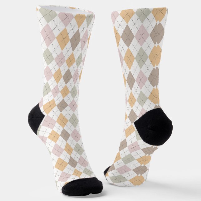 Pastell-Argyle-Muster Socken (Gewinkelt)