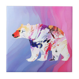 Pastell-arktischer Explorer in Wasserfarbe Fliese