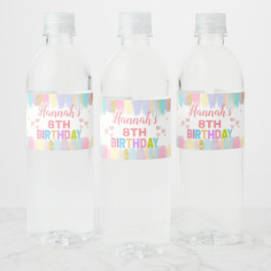 Pastell Art Party Geburtstagsparty Wasserflasche