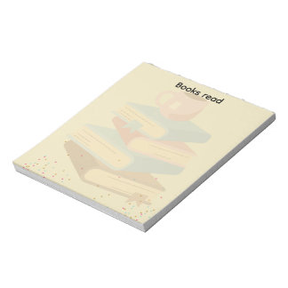 Pastell-Ästhetik-Buchstapel Cozy Reading Custom Ne Notizblock