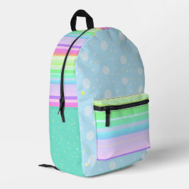 Pastell-Ästhetische niedliche Regenbogenblume Ruck Bedruckter Rucksack