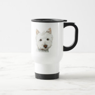 Pastell auf Leinwand westie Reise-Tasse Reisebecher