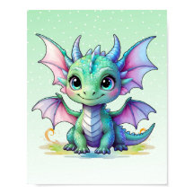 Pastell-Babydrachen-Druck
