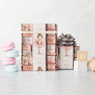 Pastell-Ballett-Thema mit Bändern und Tutus Geschenkpapier