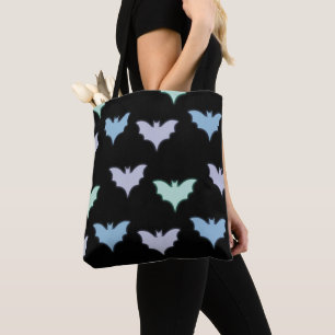 Pastell Bats Lila Blau-Grün Halloween Tasche