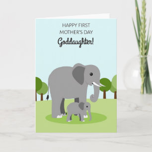 Pastell Bäume Elefant Karte