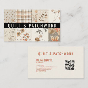 Pastell-Beige-Quilt-Patchwork-Handmade-Kleidung Visitenkarte
