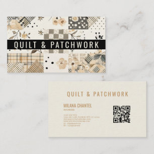 Pastell-Beige-Quilt-Patchwork-Handmade-Kleidung Visitenkarte