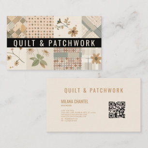 Pastell-Beige-Quilt-Patchwork-Handmade-Kleidung Visitenkarte