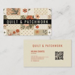 Pastell-Beige-Quilt-Patchwork-Handmade-Kleidung Visitenkarte