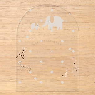 Pastell-Beige-Süße-illustrative Babyparty Acryleinladungen