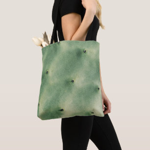 Pastell Blassgrüne Kaktus Sukkulente Dornen Traget Tasche