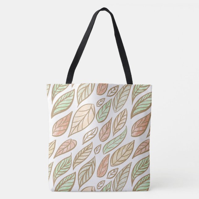 Pastell-Blattmuster Botanik Tasche (Vorderseite)