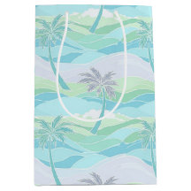 PASTELL BLAU GRÜN LILA SOMMER PALMEN