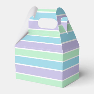 Pastell Blau Grün und Lila Streifen Geschenkschachtel