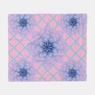 Pastell Blau Lila Blumenmuster Ästhetik Nahtlos Fleecedecke