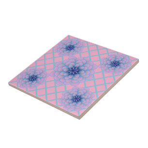 Pastell Blau Lila Blumenmuster Ästhetik Nahtlos Fliese
