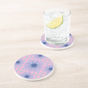 Pastell Blau Lila Blumenmuster Ästhetik Nahtlos Getränkeuntersetzer