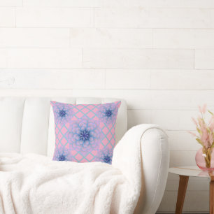 Pastell Blau Lila Blumenmuster Ästhetik Nahtlos Kissen