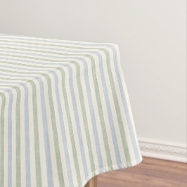 Pastell Blau-Sage-Grün-Streifen Boho Farmhouse Tischdecke