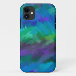 Pastell Blau und Lila Abstrakt iPhone 11 Hülle
