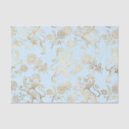 Pastell Blau und Vintag Heraldry Seidenpapier
