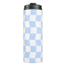 Pastell Blau Weiß Retro Schachbrettmuster
