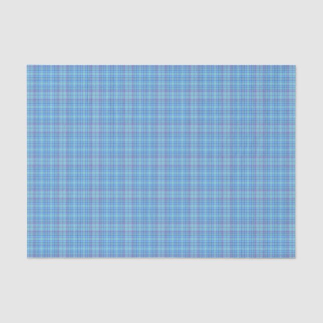 Pastell Blue Kariert Seidenpapier (Vorderseite)