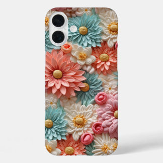 Pastell-Blume-Design-Telefongehäuse iPhone 16 Plus Hülle