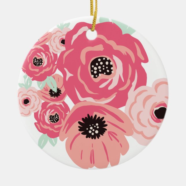 Pastell-Blume Keramik Ornament (Vorne)