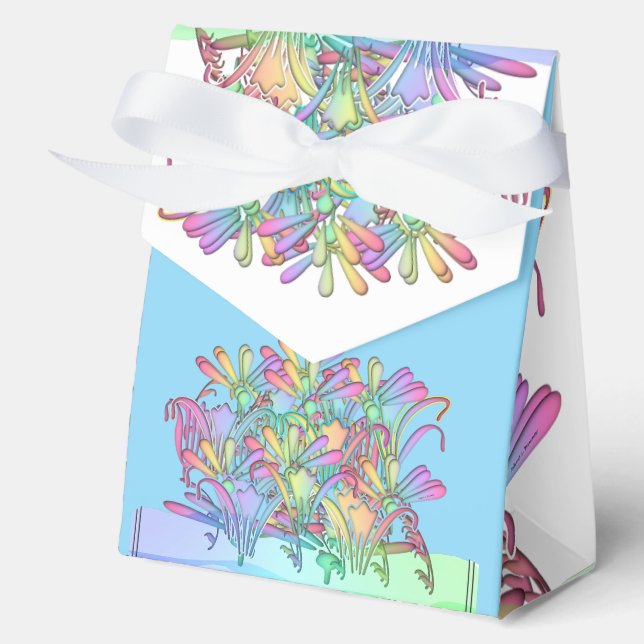 Pastell-Blume lt Blau Geschenkschachtel (Vorderseite)