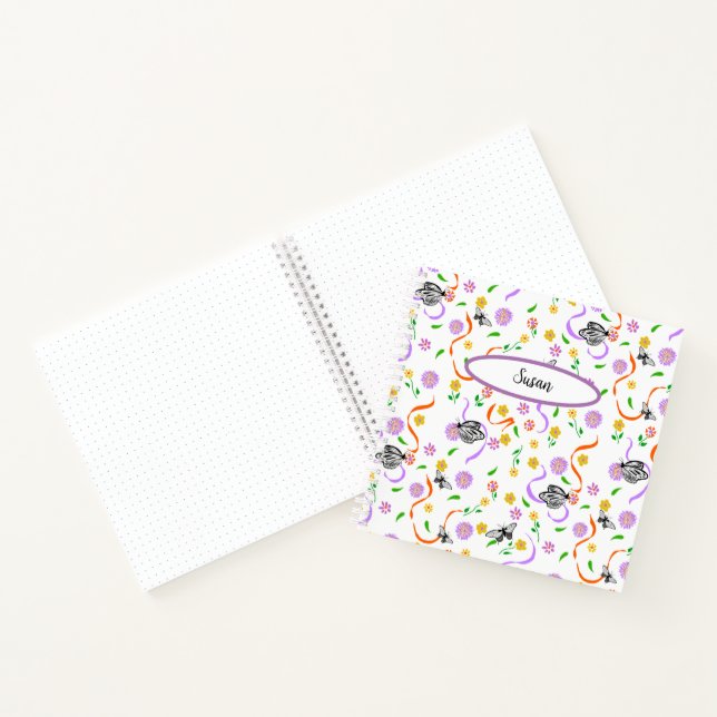 Pastell-Blume Orange Wirbel Butterfly Journal Notizbuch (Innenseite)