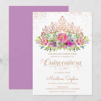 Pastell Blume Quinceanera Einladung