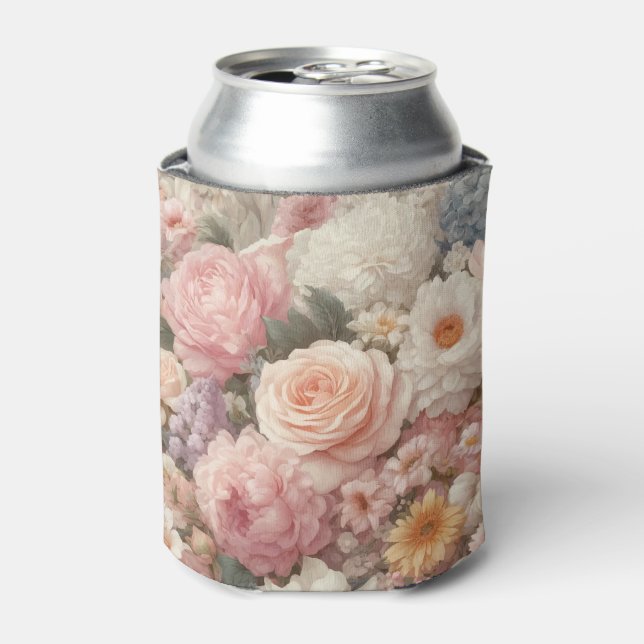 Pastell Blume Shabby Chic Rose Dosenkühler (Kanne Vorderseite)
