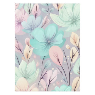 Pastell-Blume und Blätter im Lila Hintergrund Tischdecke
