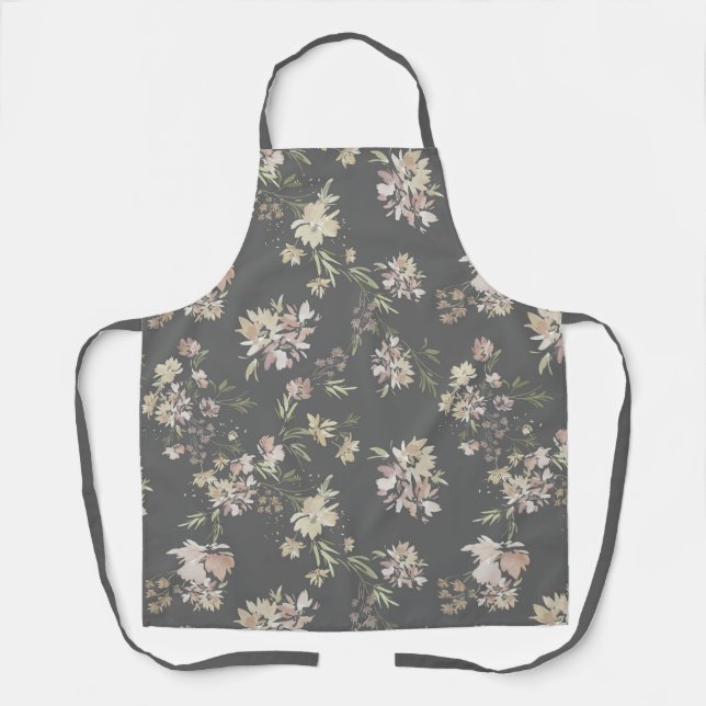 Pastell-Blumen-Allover-Print-Schürze Schürze (Vorderseite)