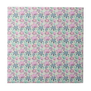 Pastell-Blumen-Aquarellmuster Fliese