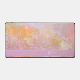 Pastell-Blumen Chic-Schrift-Monogramm Schreibtischunterlage