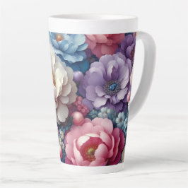 Pastell-Blumen-Lattee-Tasse 12 & 17 oz Milchtasse
