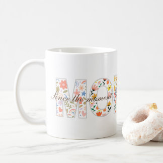 Pastell Blumen MOM Sentimentales Zitat Design Kaffeetasse
