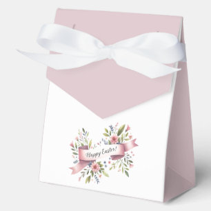 Pastell-Blumen-Osterdesign mit rosa Band Geschenkschachtel