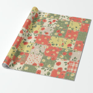 Pastell-Blumen-Patchwork-Picknick-Muster (11) Geschenkpapier